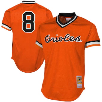 mens mitchell and ness cal ripken jr orange baltimore oriol